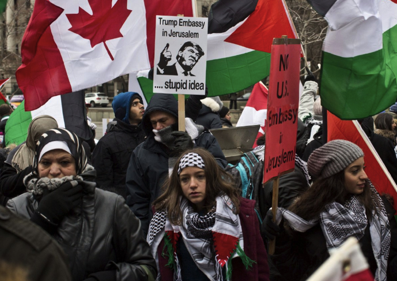 Hundreds of Palestinians Protest Trump’s Decision on Jerusalem in Toronto
